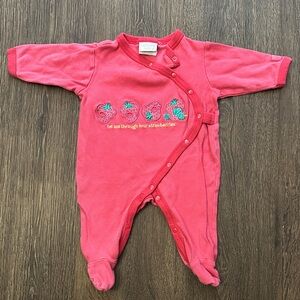 Carter's Pink Very Hungry Caterpillar Footie with Strawberry Embroidery